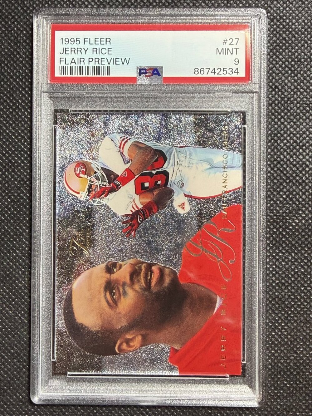 1995 Fleer Flair Preview San Francisco 49ers #27 Jerry Rice PSA 9 MINT